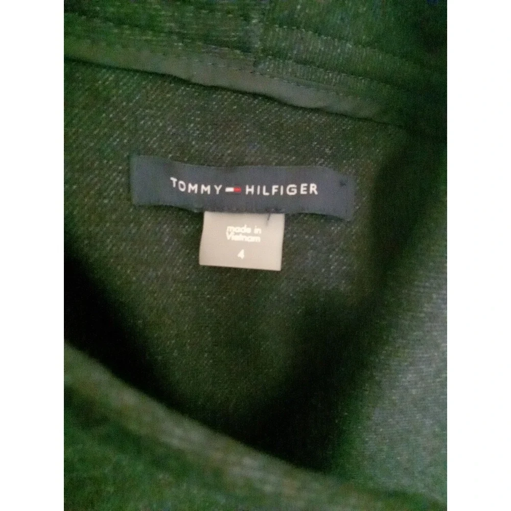 tommy hilfiger Women Indigo‎ Blue Side Zip Collared Longsleeve Blazer Size 4